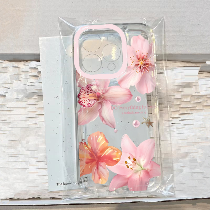 Phone Cases Pink - 핑크 릴리 꽃무늬 아이폰 16 17