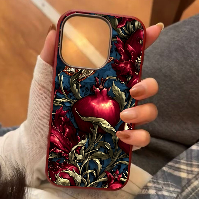 Phone Cases Aesthetic - 빈티지 석류 TPU 아트 폰 케이스