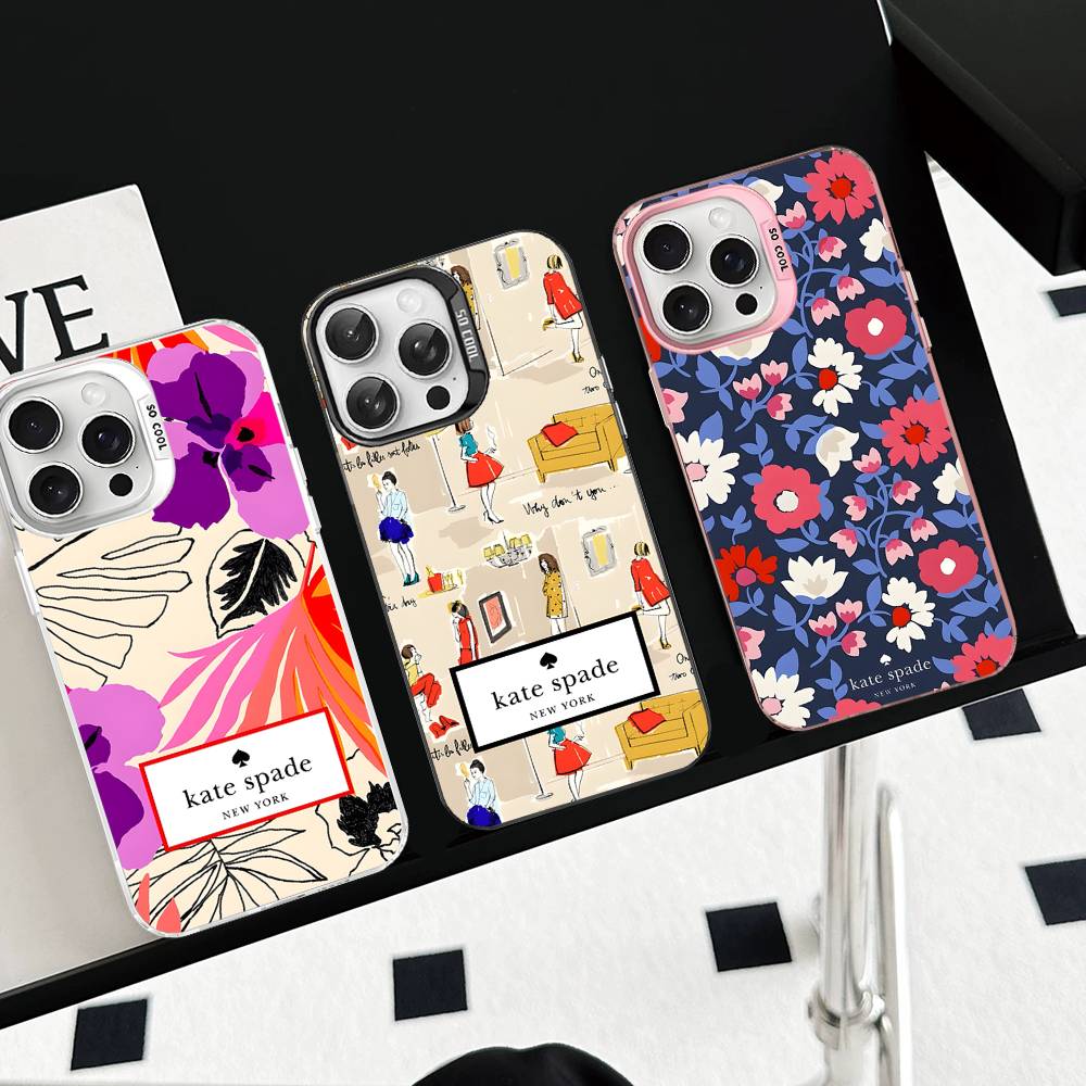Phone Cases Kate Spade - K-Kate S-Spade 패션 폰 케이스 실버