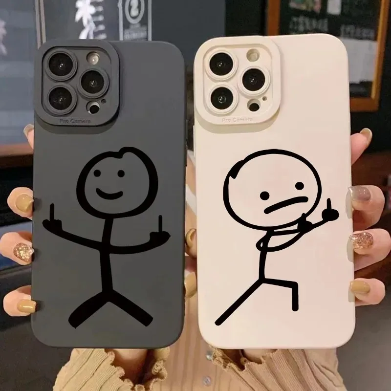 Phone Cases Cute Iphone 13 - 귀여운 만화 매치맨 무광 실리콘 폰