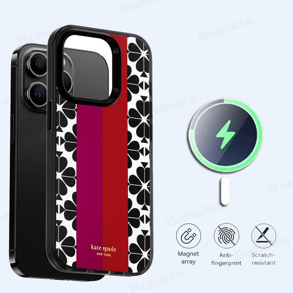 Phone Cases Kate Spade - K-케이트 S-스페이드 플라워 마그네틱 무선 휴대폰