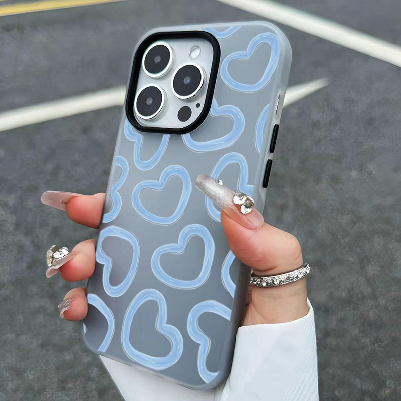 Phone Cases Cute Iphone 13 - 귀여운 유화 하트 패턴 아이폰 17