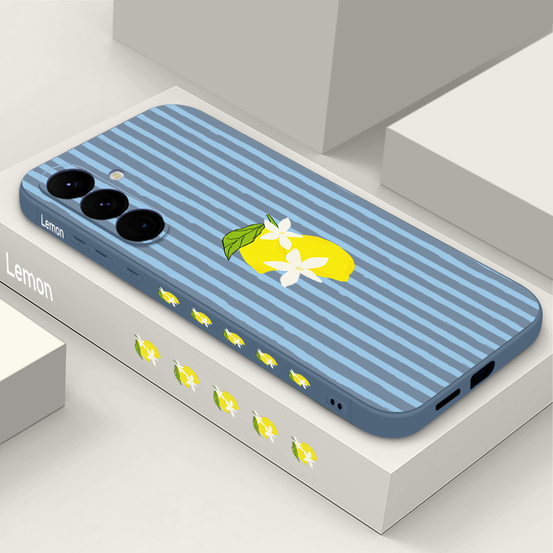 Phone Cases Galaxy A17 - 스트라이프 레몬 프린트 TPU 폰 케이스