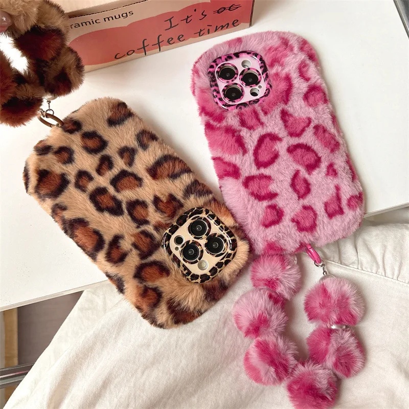Phone Cases For Iphone 12 Pro Max - 세련된 레오파드 무늬의 부드러운 플러시 소재