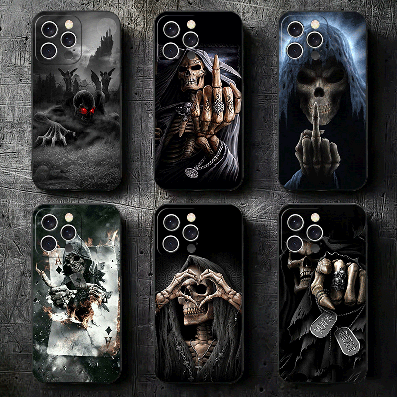 Phone Cases Quirky - 그림 레퍼 해골 재미있는 스타일 소프트