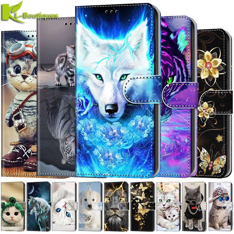 Phone Cases On Sale - 호랑이 동물 페인트 지갑 휴대폰 케이스,