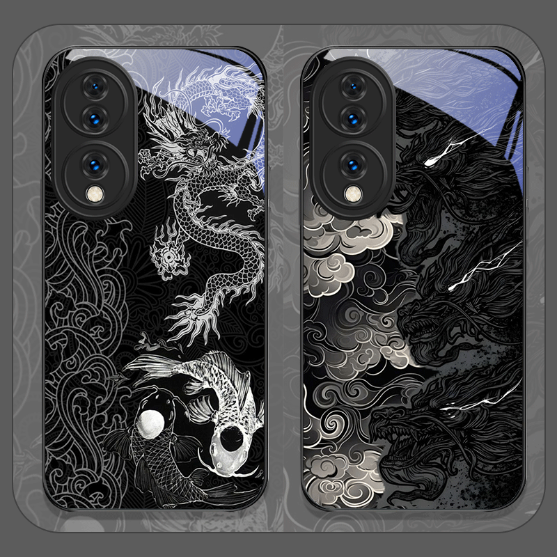 Phone Cases Aesthetic - 미적 감각의 멋진 블랙 드래곤 프린트