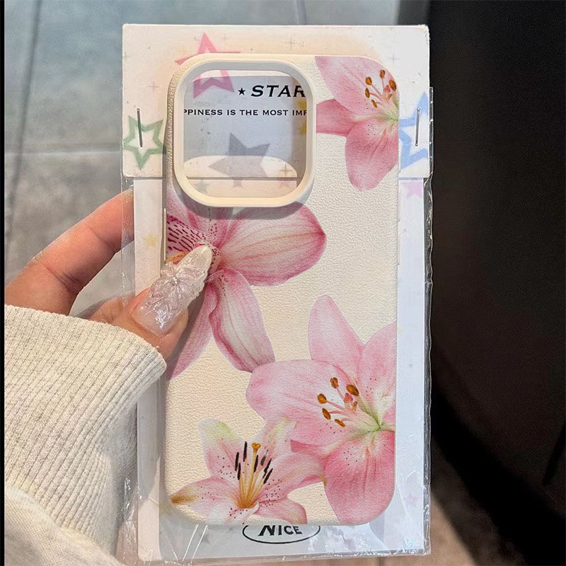 Phone Cases Pink - 핑크 릴리 리치 텍스처 폰 케이스