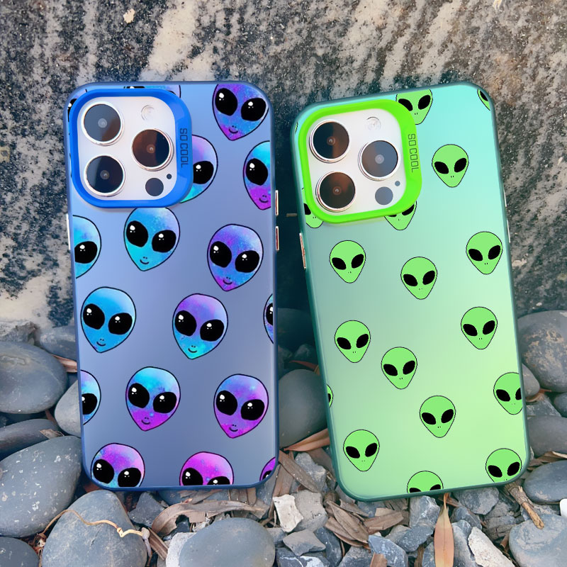 Phone Cases Quirky - 재미있는 만화 외계인 레이저 폰 케이스