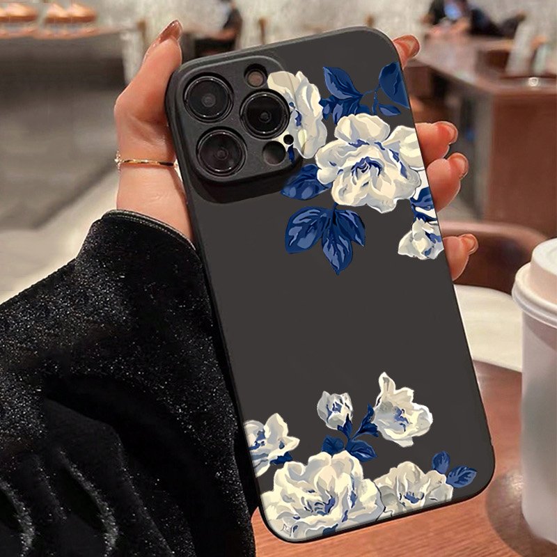 Phone Cases Galaxy A17 - 블루 앤 화이트 플라워 폰 케이스