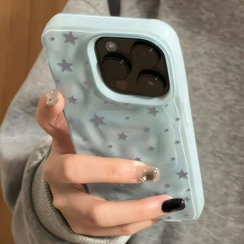 Phone Cases Cute Iphone 13 - 미니멀리스트 스타일의 귀여운 별 무늬 텍스처