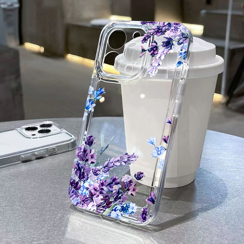 Phone Cases Amazon - 보라색 꽃무늬 소프트 TPU 폰 케이스