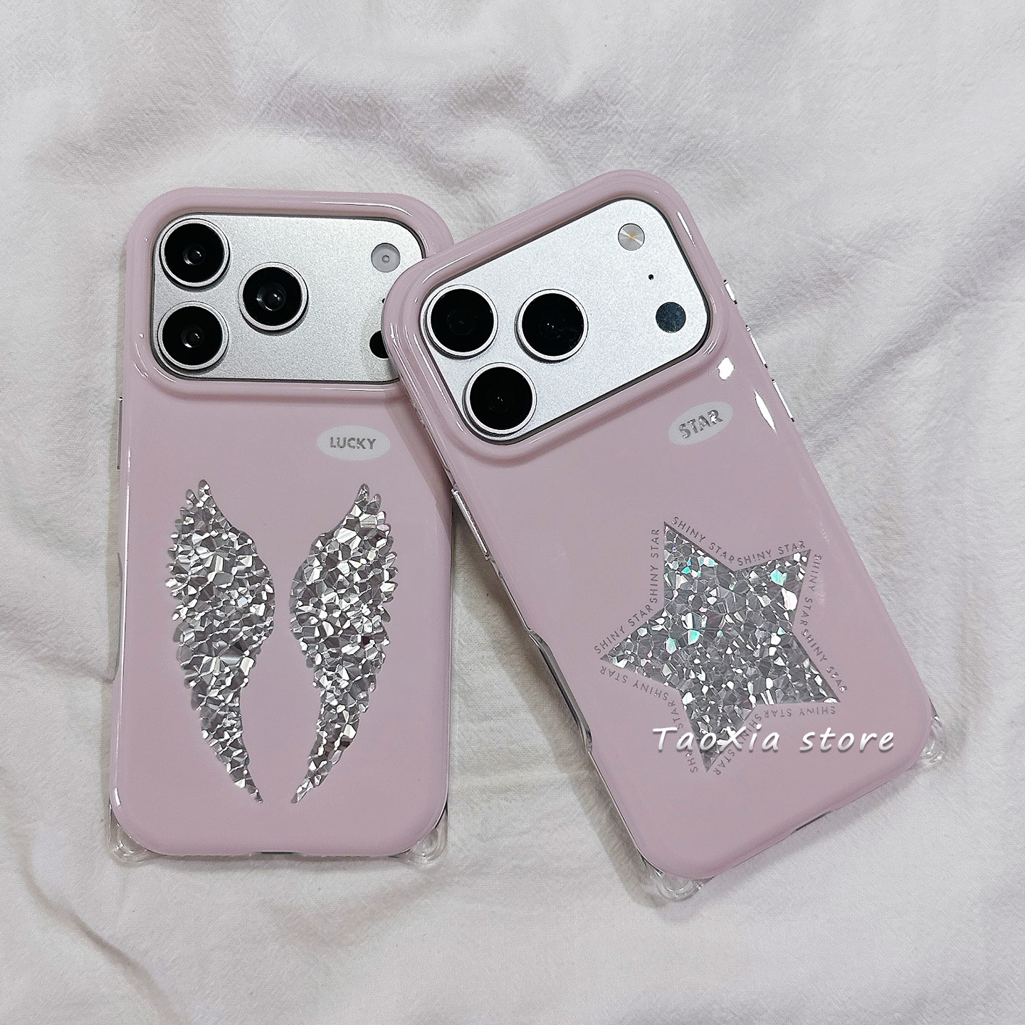한국 인스타 감성 핑크 천사 날개 별 반짝이는 다이아몬 - Phone Cases Pink 리뷰 및 가격
