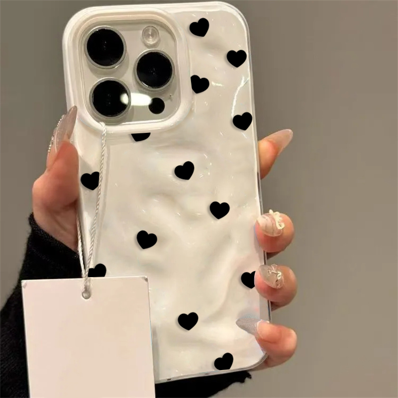 심미적이고 귀여운 블랙 하트 충격 방지 폰 케이스 (아 - Phone Cases Cute Iphone 13 리뷰 및 가격