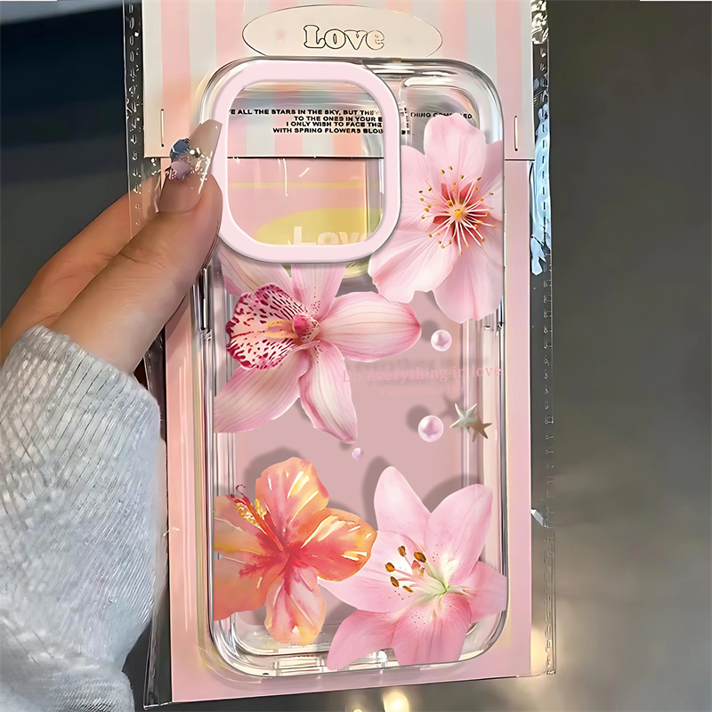 핑크 릴리 꽃무늬 아이폰 16 17 16e 15 14  - Phone Cases Pink 리뷰 및 가격