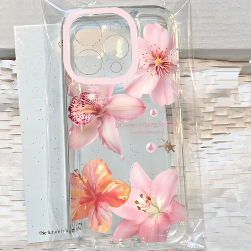 핑크 릴리 꽃무늬 아이폰 16 17 16e 15 14  - Phone Cases Pink 리뷰 및 가격