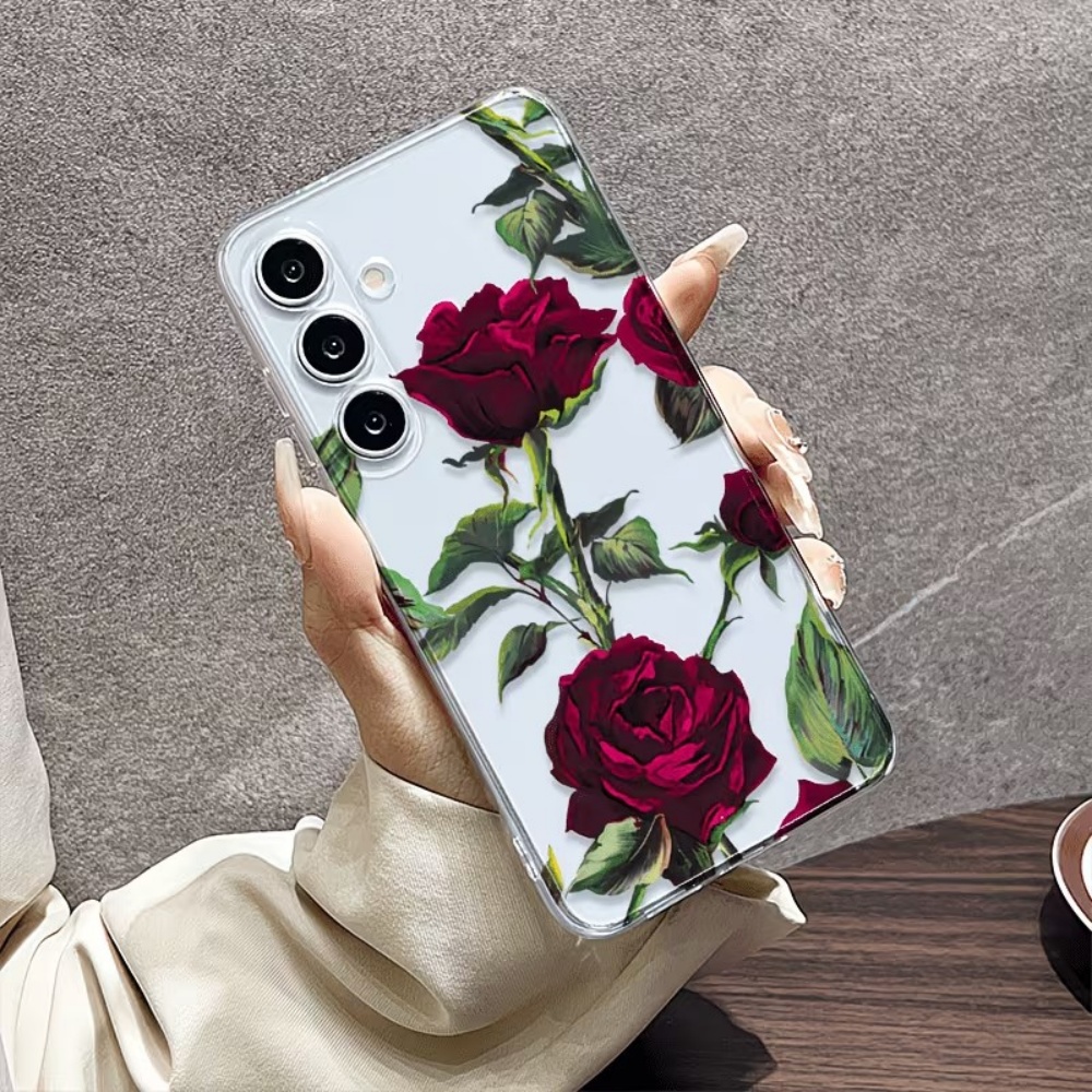 심미적인 레드 로즈 플로럴 폰 케이스 삼성 S26 S2 - Phone Cases Aesthetic 리뷰 및 가격