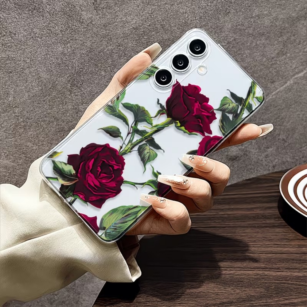 심미적인 레드 로즈 플로럴 폰 케이스 삼성 S26 S2 - Phone Cases Aesthetic 리뷰 및 가격