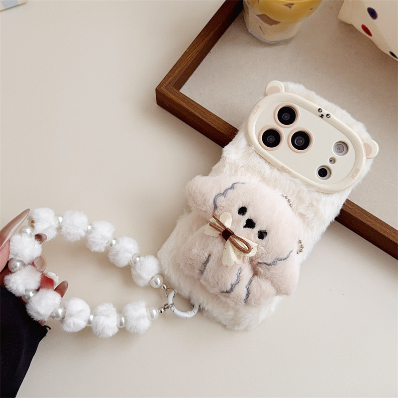 3D 만화 리본 강아지 따뜻하고 폭신한 플러시 폰 케이 - Phone Cases Amazon 리뷰 및 가격