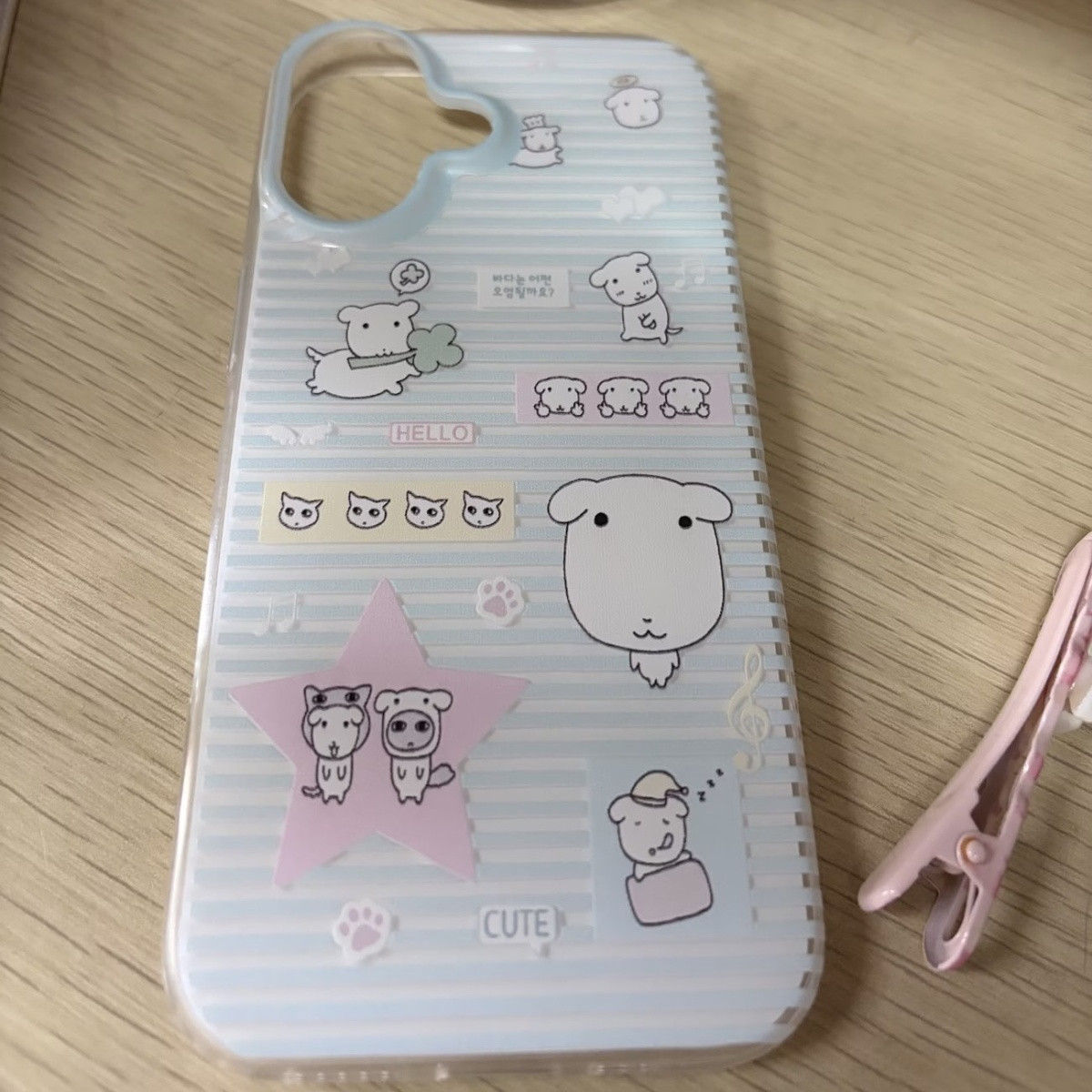 심플한 만화 귀여운 줄무늬 강아지 별 무늬 아이폰 18 - Phone Cases Cute Iphone 13 리뷰 및 가격