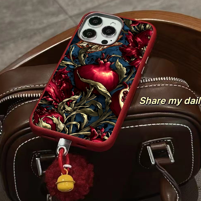 빈티지 석류 TPU 아트 폰 케이스 아이폰 17 16  - Phone Cases Aesthetic 리뷰 및 가격
