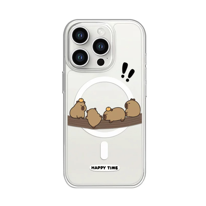 귀엽고 재미있는 나무 위에서 놀고 있는 카피바라 커플이 - Phone Cases Quirky 리뷰 및 가격