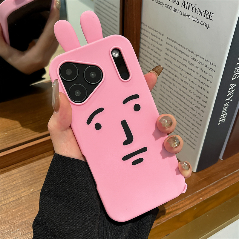 귀여운 3D 재미있는 만화 핑크 이모티콘 토끼 폰 케이 - Phone Cases Quirky 리뷰 및 가격