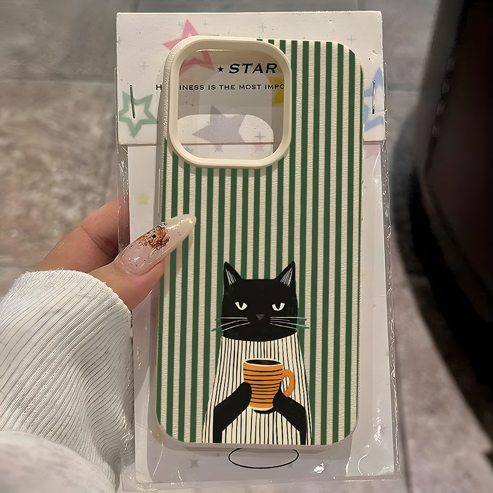 재미있는 커피 고양이 패턴 리치 디자인 아이폰 케이스  - Phone Cases Quirky 리뷰 및 가격