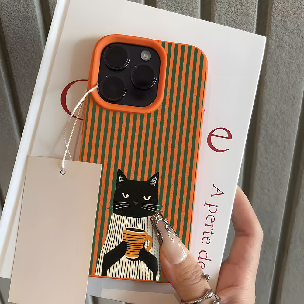재미있는 커피 고양이 패턴 리치 디자인 아이폰 케이스  - Phone Cases Quirky 리뷰 및 가격