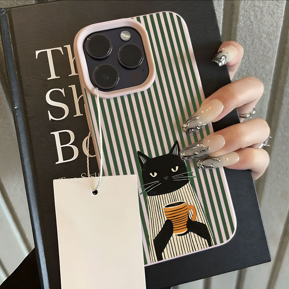재미있는 커피 고양이 패턴 리치 디자인 아이폰 케이스  - Phone Cases Quirky 리뷰 및 가격