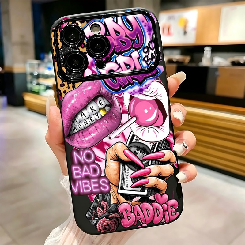 힙합 핑크 입술 아기 소녀 그래피티 프린트 폰 케이스  - Phone Cases Amazon 리뷰 및 가격