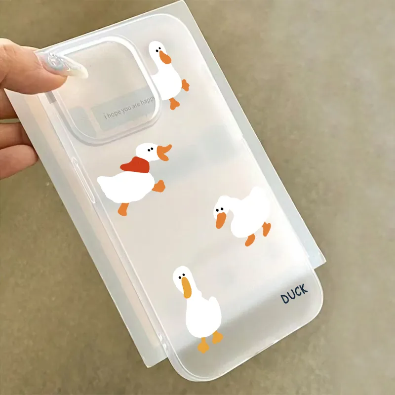 슈퍼 귀여운 오리 꽥꽥 무광택 반투명 폰 케이스 (아이 - Phone Cases Cute Iphone 13 리뷰 및 가격