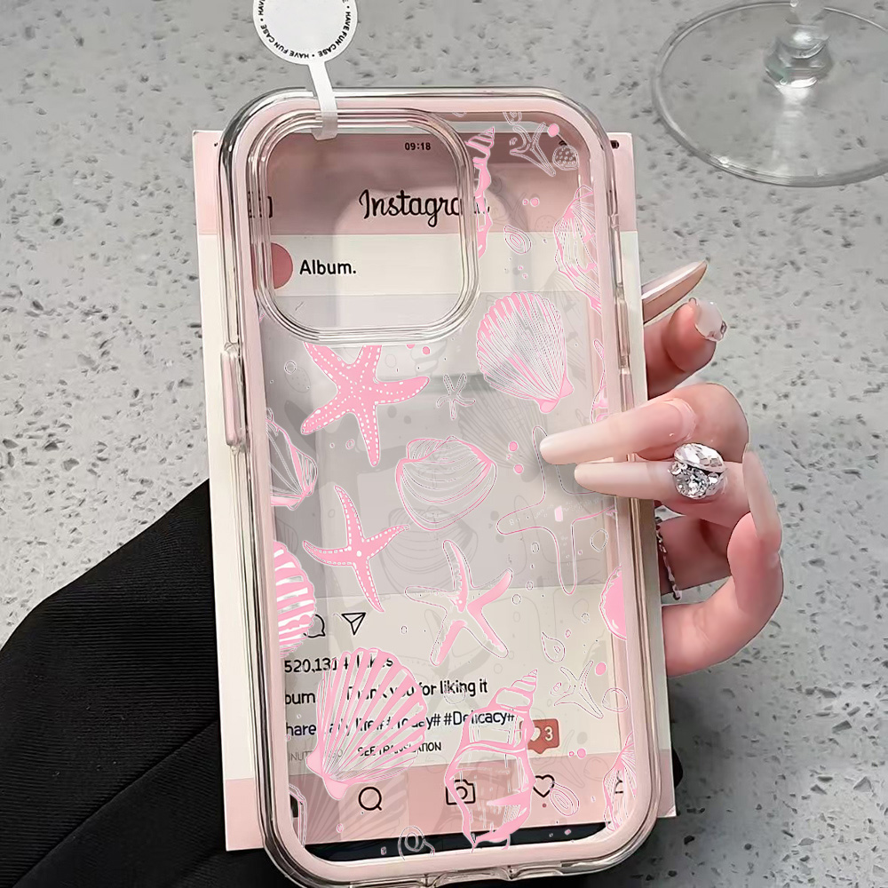 여름 핑크 조개껍질 투명 폰 케이스 아이폰 17 13  - Phone Cases Pink 리뷰 및 가격