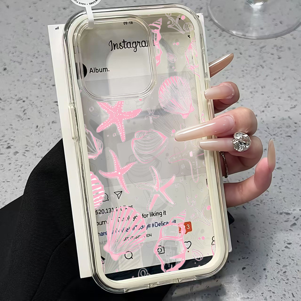 여름 핑크 조개껍질 투명 폰 케이스 아이폰 17 13  - Phone Cases Pink 리뷰 및 가격