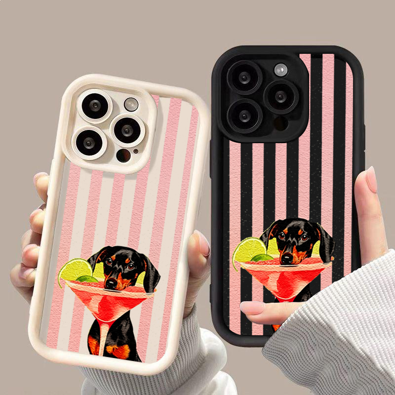 귀여운 강아지 스트라이프 프린트 충격 방지 폰 케이스  - Phone Cases Xiaomi 14T 리뷰 및 가격