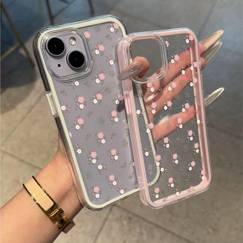 그린 리프 핑크 꽃 2in1 투명 소프트 TPU 폰 케 - Phone Cases Pink 리뷰 및 가격