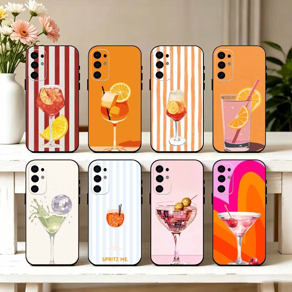 아페롤 스프리츠 아트 폰 케이스 삼성 S25, S24, - Phone Cases Black 리뷰 및 가격