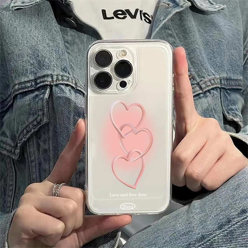 핸드페인팅 핑크 하트 소프트 폰 케이스 (아이폰 17, - Phone Cases Pink 리뷰 및 가격