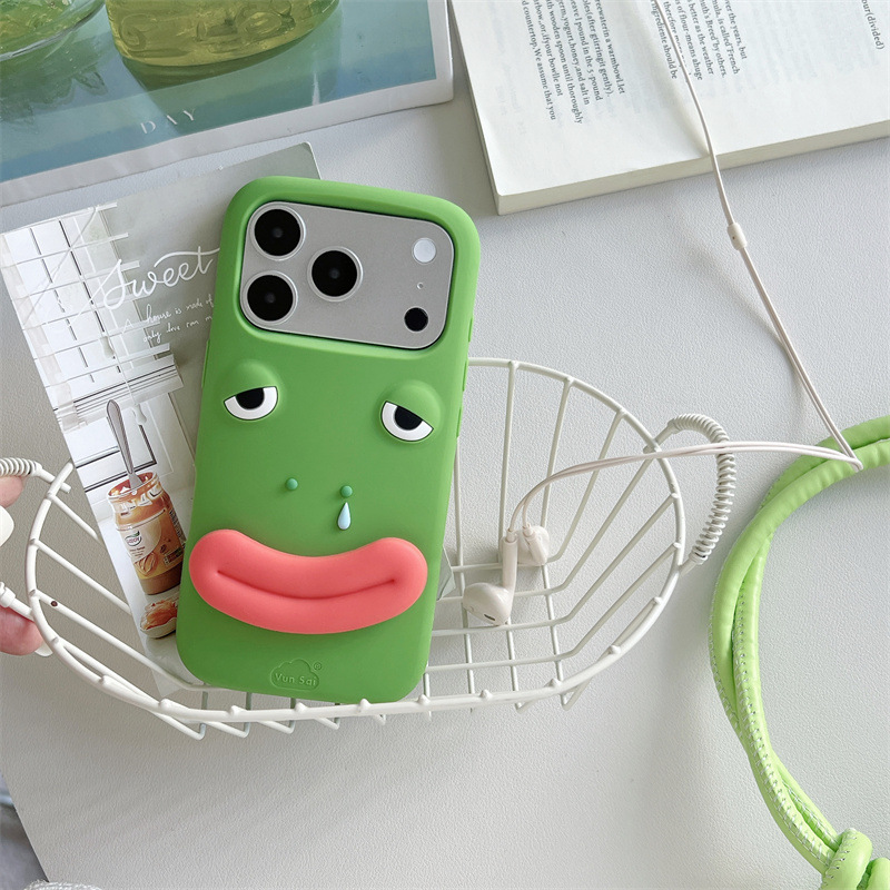 한국어 3D 재미있는 만화 개구리 소시지 입 모양 브래 - Phone Cases Quirky 리뷰 및 가격