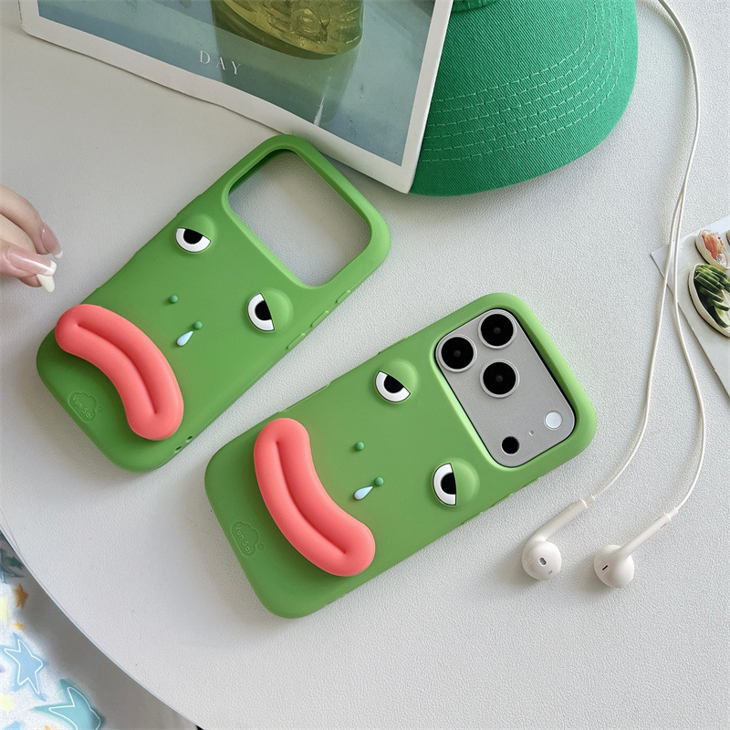 한국어 3D 재미있는 만화 개구리 소시지 입 모양 브래 - Phone Cases Quirky 리뷰 및 가격
