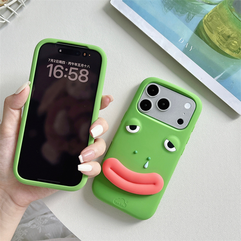 한국어 3D 재미있는 만화 개구리 소시지 입 모양 브래 - Phone Cases Quirky 리뷰 및 가격