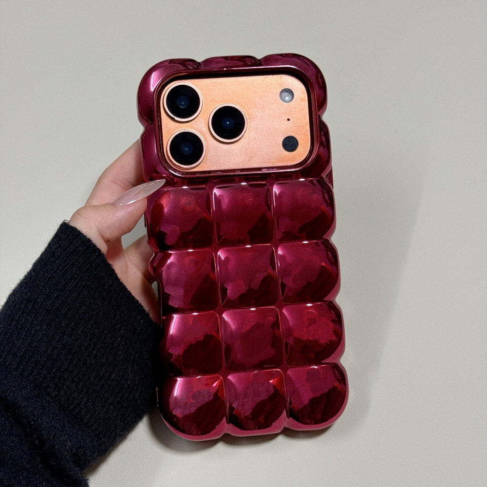 인스 체리 레드 3D 퍼프 버블 그리드 폰 케이스 아이 - Phone Cases Redbubble 리뷰 및 가격