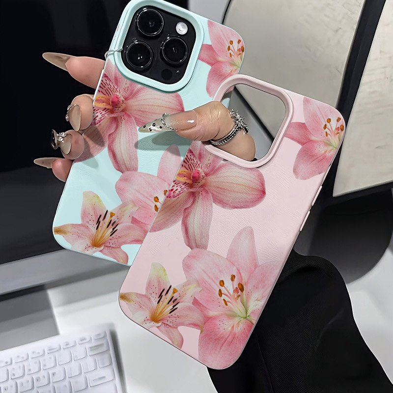 핑크 릴리 리치 텍스처 폰 케이스 삼성 갤럭시 S25  - Phone Cases Pink 리뷰 및 가격