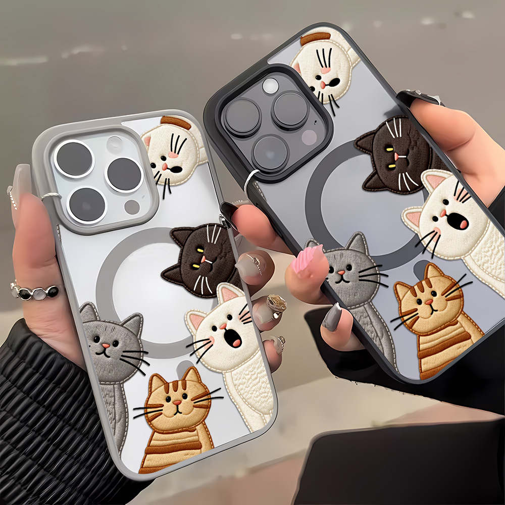 귀여운 자수풍 고양이 디자인 아이폰 15 16 12 1 - Phone Cases Cute Iphone 13 리뷰 및 가격